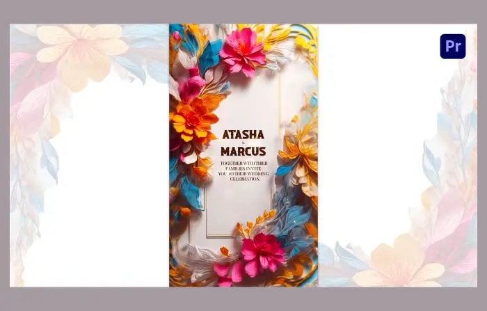 Vibrant and Colorful 3D Floral Wedding Invitation Instagram Story